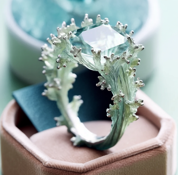 Stunning Turquoise and Coral Ring