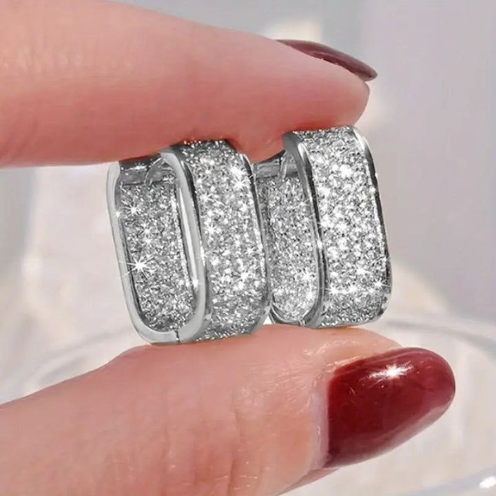 Elegant Crystal Hoop Earrings