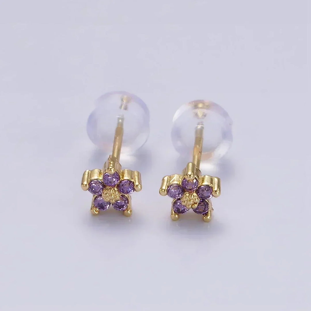 Delicate Floral Button Earrings