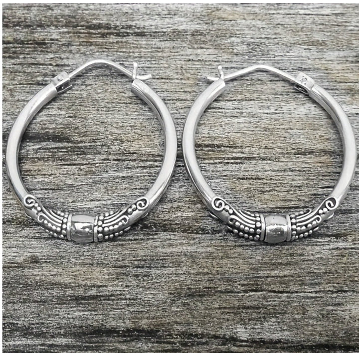 Two-Tone Vintage Hoop Earrings