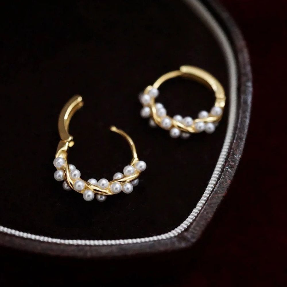 Twisted Pearl Drop Earrings