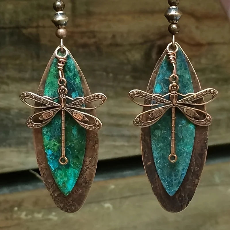 Bohemian Dragonfly Vintage Dangle Earrings