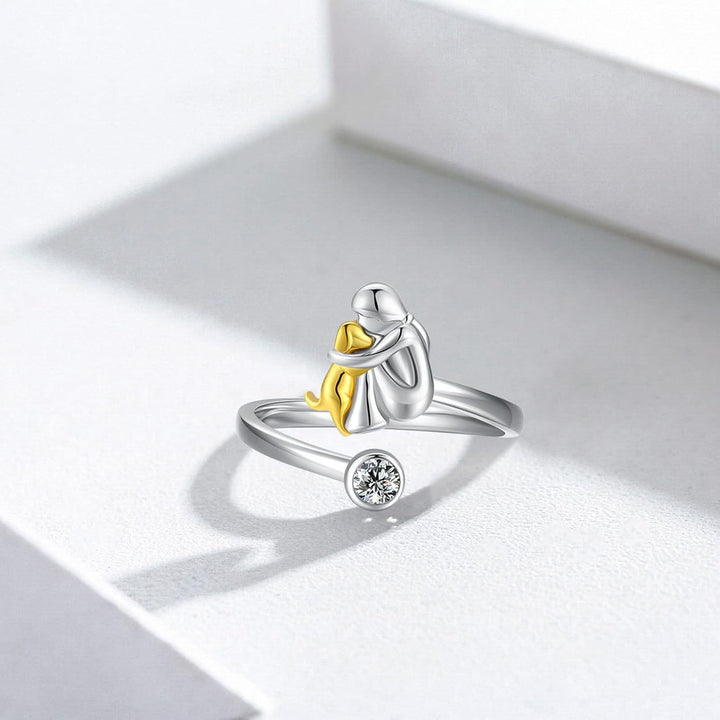 Handmade Adjustable Sterling Silver 925 Ring with Cubic Zirconia