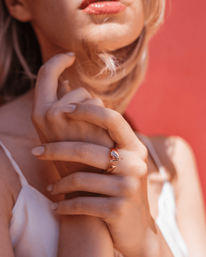Adjustable Personalized Gold Letter Ring
