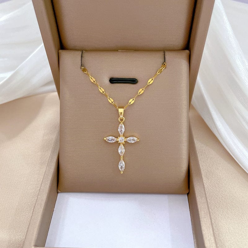 Vibrant Zircon Cross Necklaces