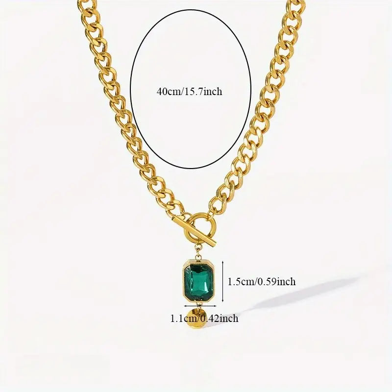 Emerald Stone Gold Necklace