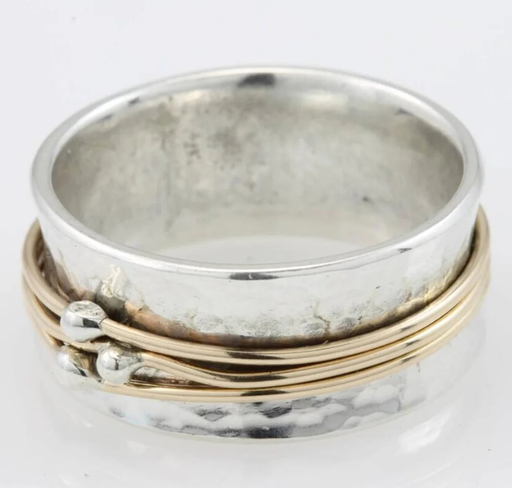 Vintage Gold Ring with Silver Accents