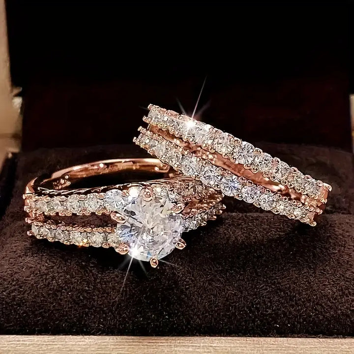 Gold Eternal Love Ring Duo