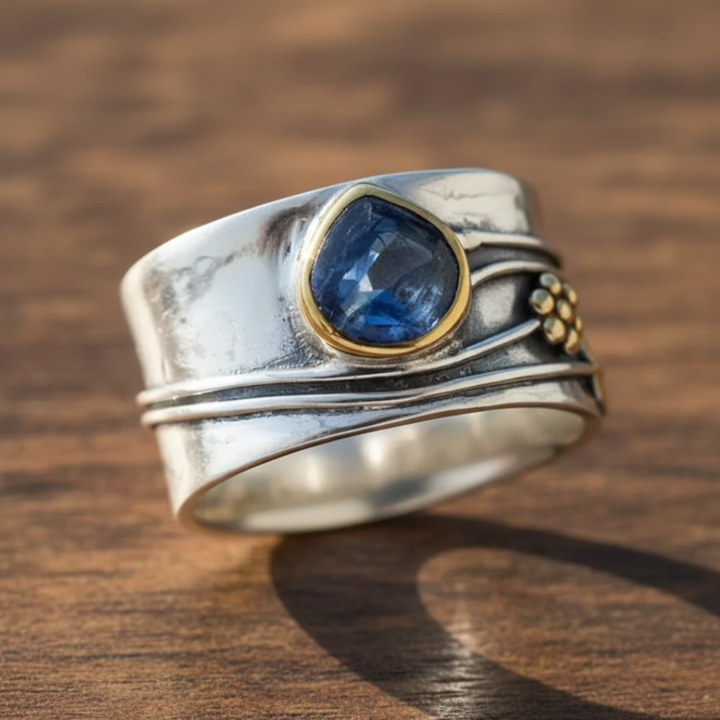 Gemstone-Embellished Bohemian Meditation Ring