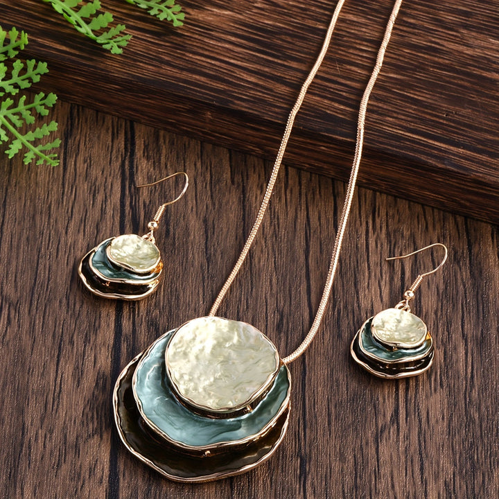 Handmade Boho Enamel Necklace & Earring Set