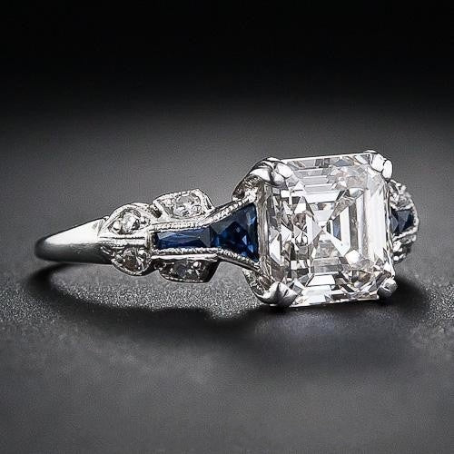 Vintage Blue and Silver Brilliant Ring