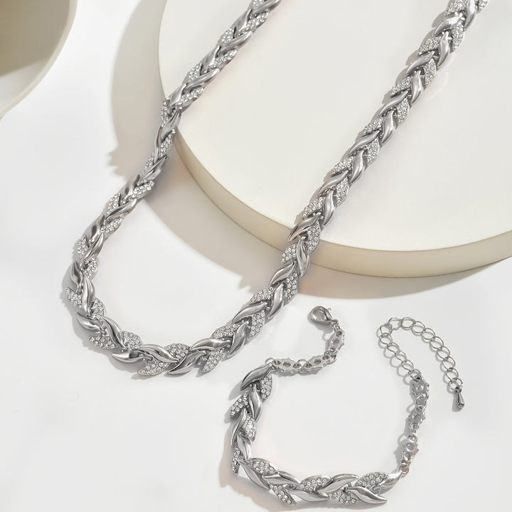 Charming Mermaid Tail Jewelry Set with Crystal Accents