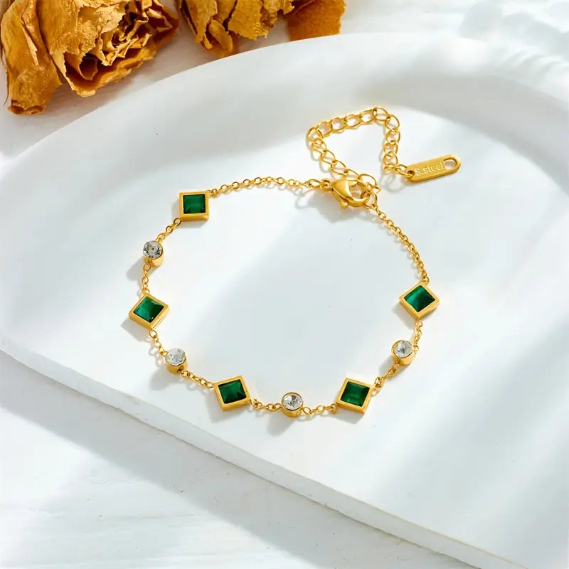 Celestial Emerald Bracelet" can be rewritten as "Starlit Emerald Bracelet.