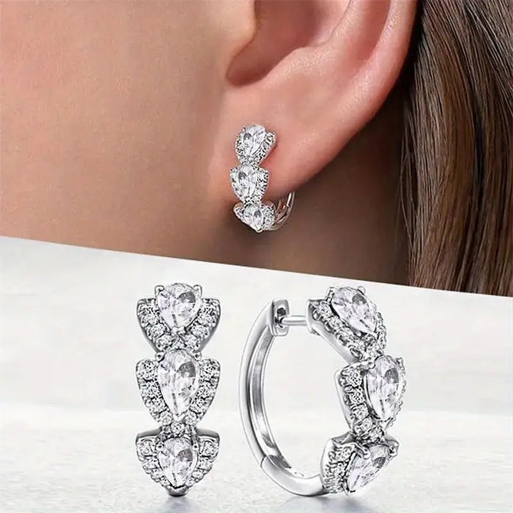 Sparkling Crystal Hoop Earrings