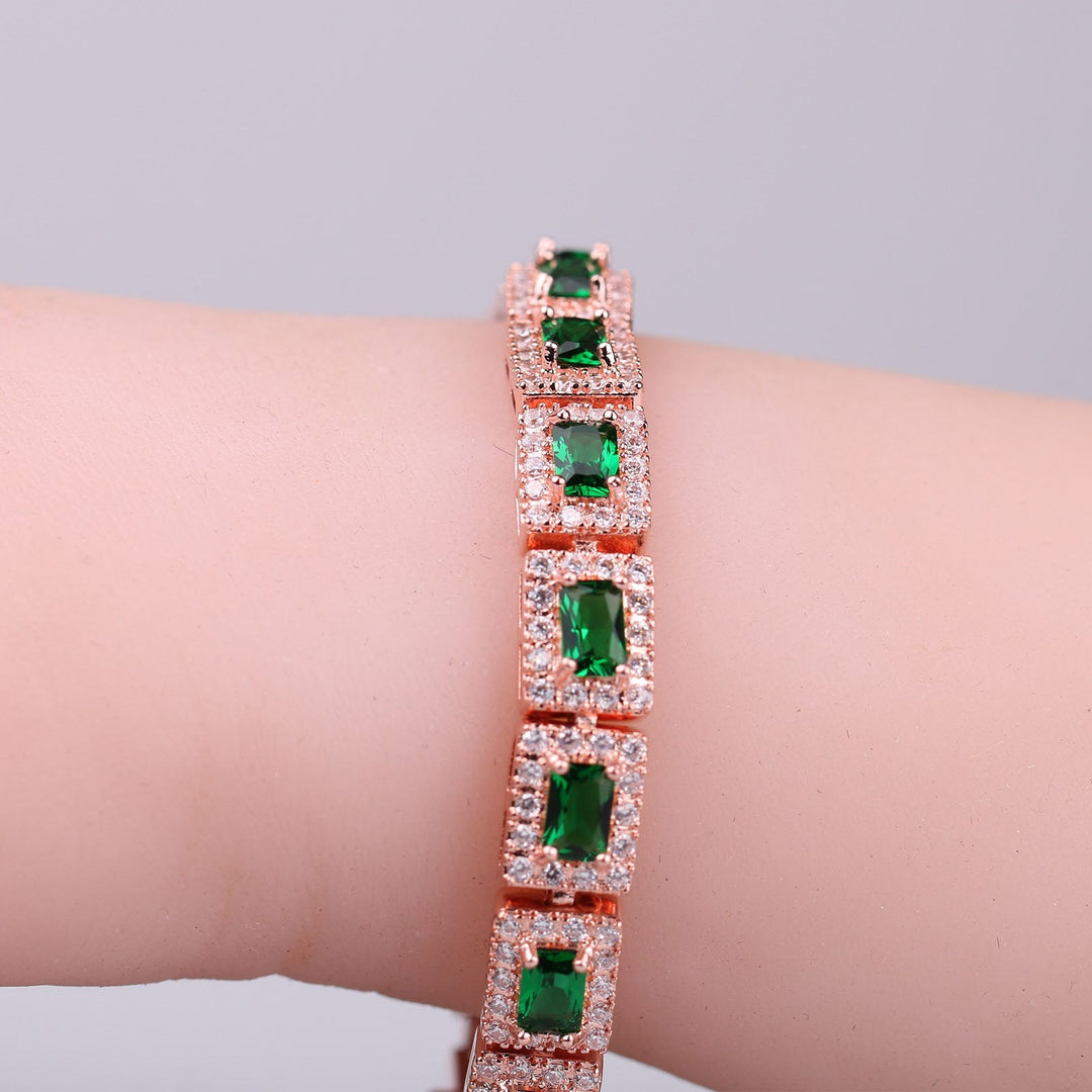 Emerald Green Gold Bracelet