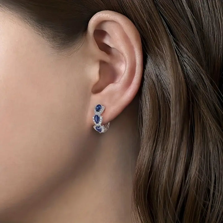Sapphire Royal Crest Earrings