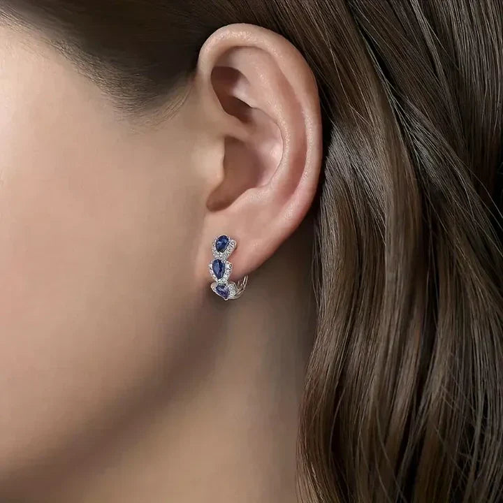 Gemstone Royal Shield Earrings