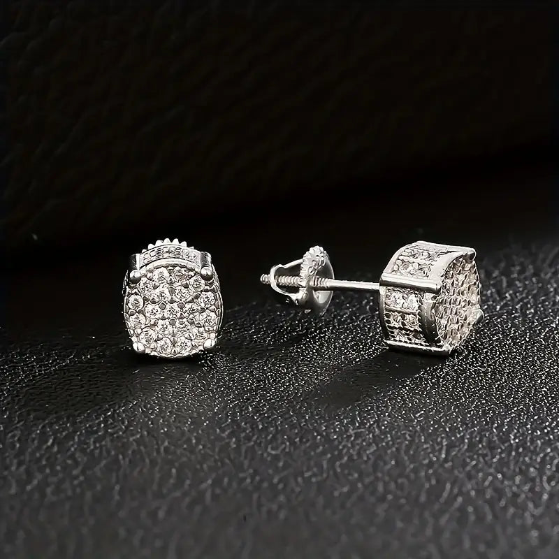 Bold Silver Zirconia Earring Set by ICED CHICS