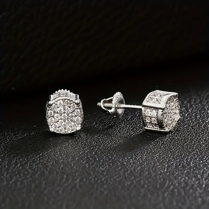 Bold Silver Zirconia Earring Set by ICED CHICS
