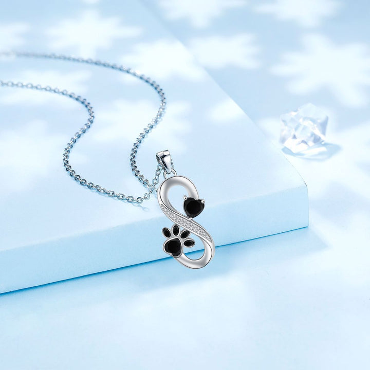 Endless Love Heart & Paw Print Necklace