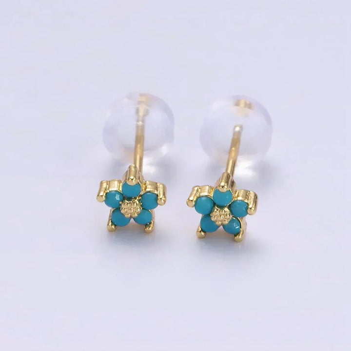 Delicate Floral Button Earrings