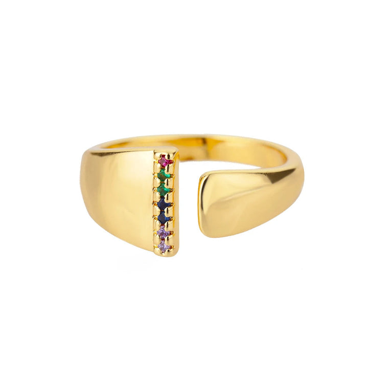 Adjustable Custom Letter Gold Ring