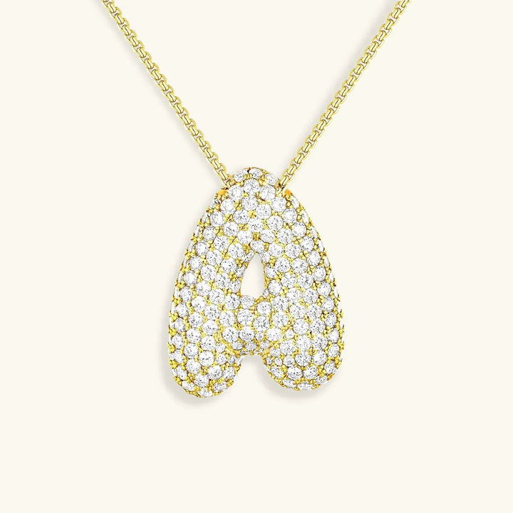 Initial Bubble Diamond Necklace