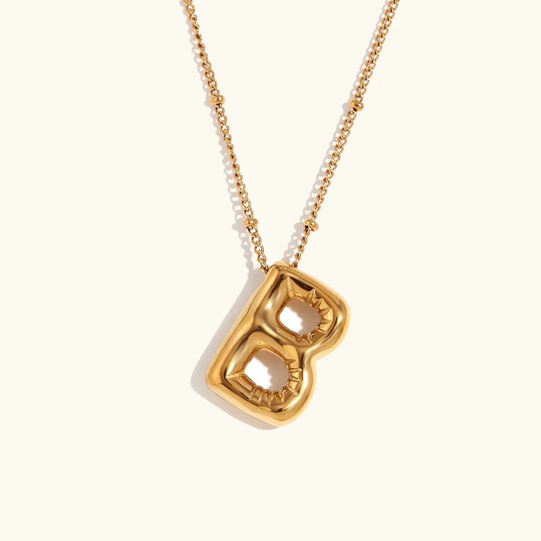 Balloon Initial Gold Necklace