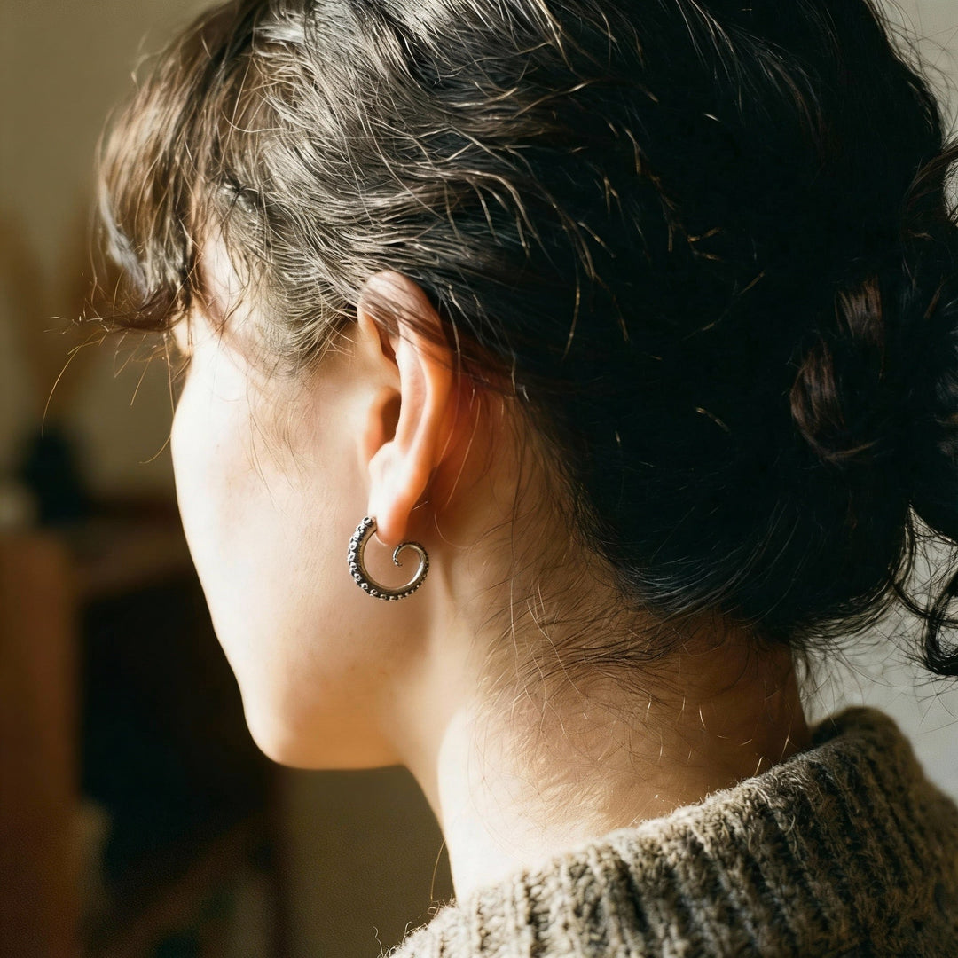 Silver Tentacle Earrings