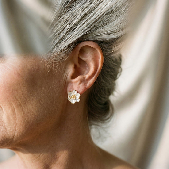Gold Petal Earrings - Elegant Design