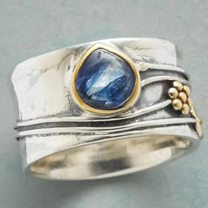 Gemstone-Embellished Bohemian Meditation Ring