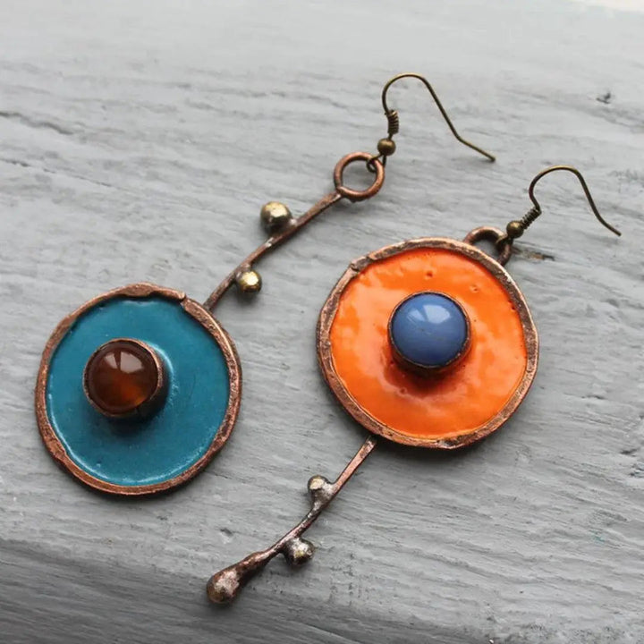 Artisan Hand-Painted Enamel Earrings