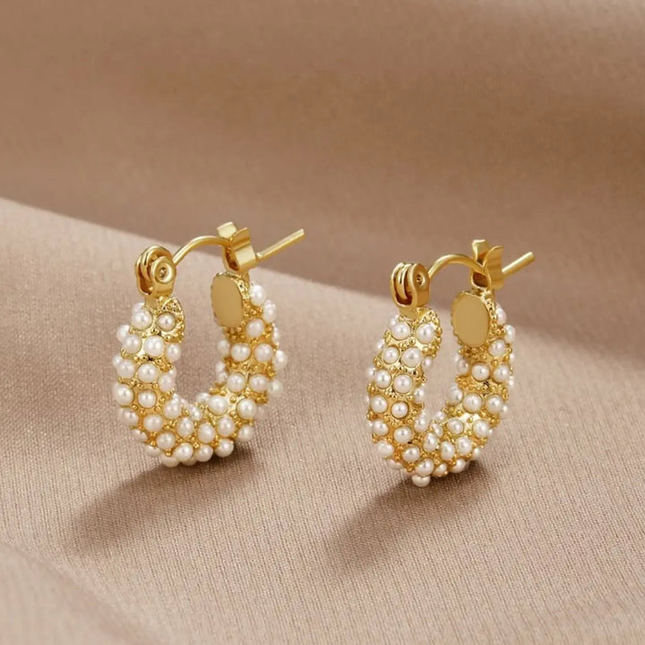 Gold Pearl Earrings