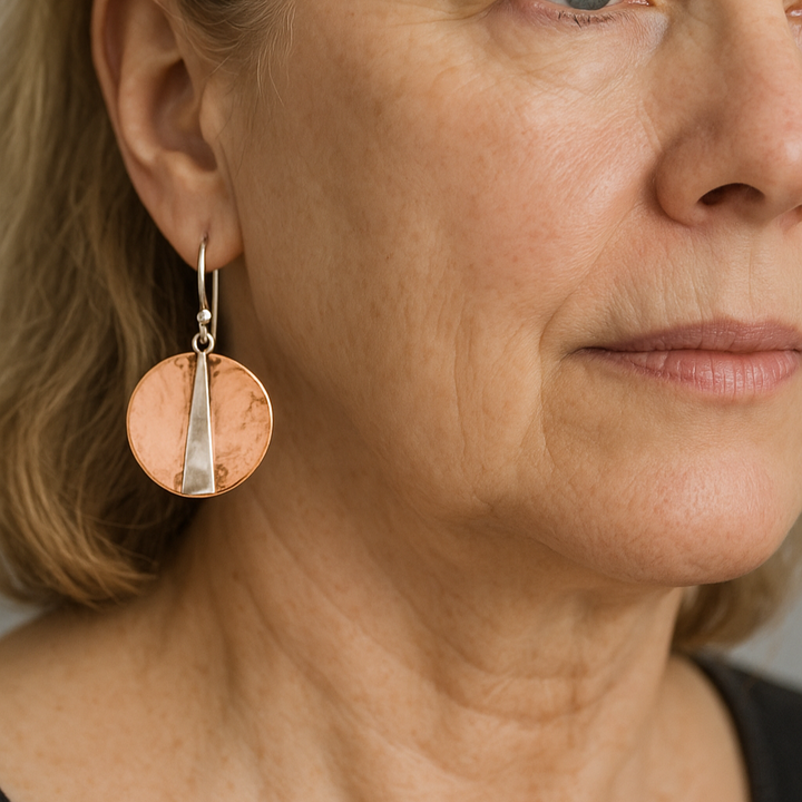 Shiny Vintage Round Rose Gold Earrings