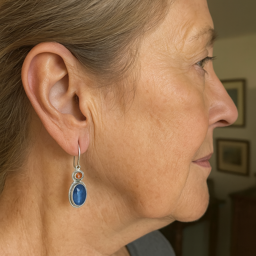 Vibrant Blue & Orange Earrings