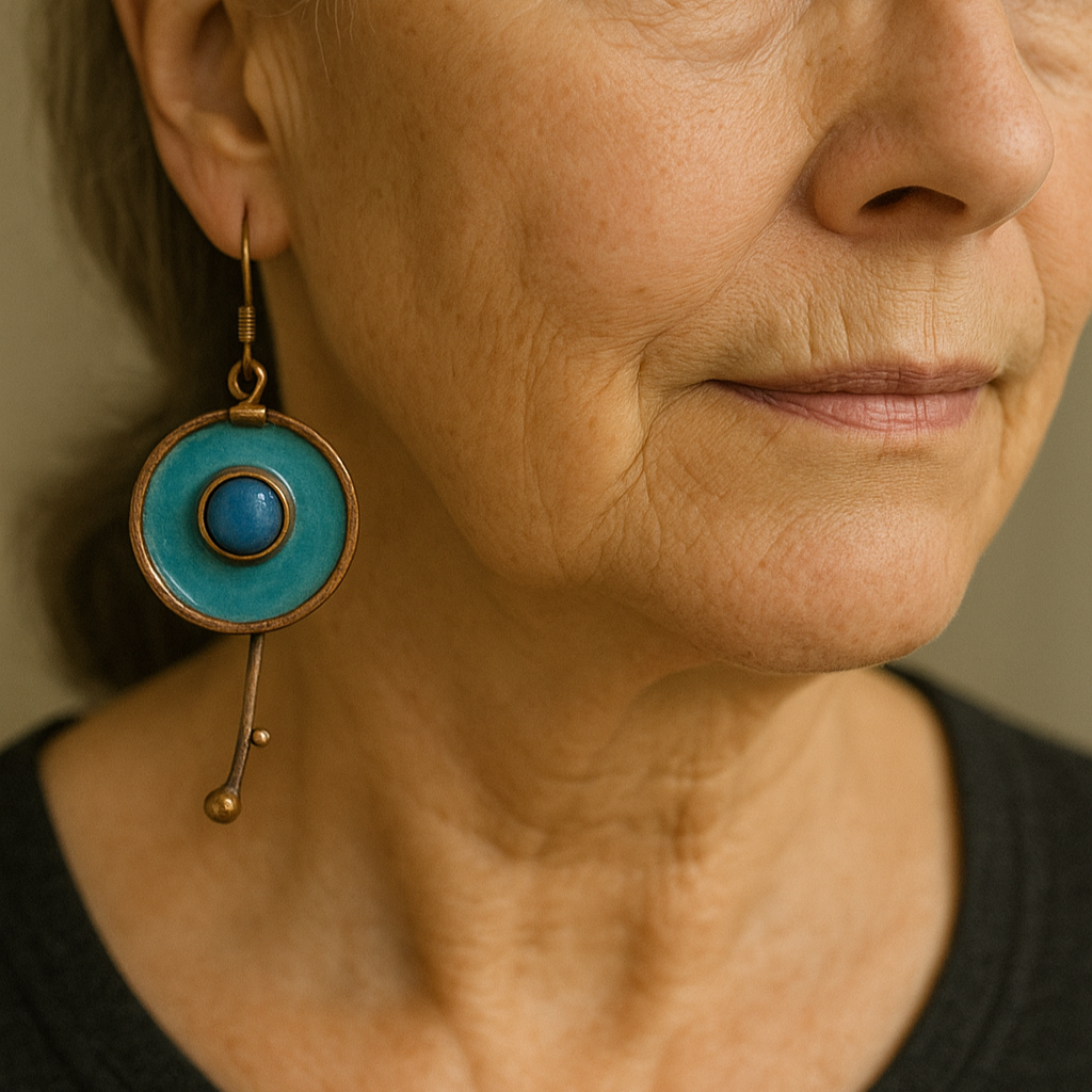 Artisan Hand-Painted Enamel Earrings