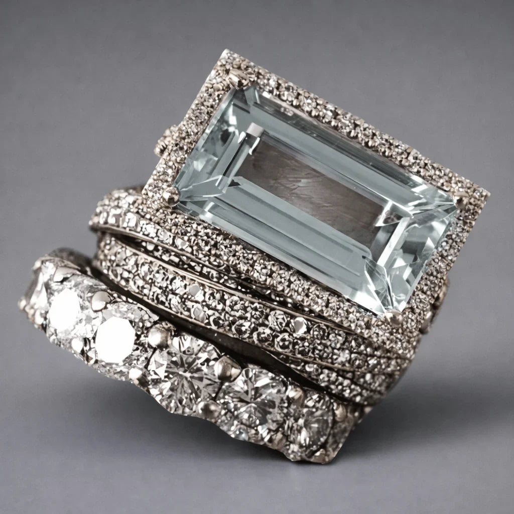 Vintage Turquoise Crystal Ring Set" can be rewritten as "Retro Turquoise Crystal Ring Set.