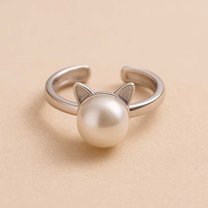 Cat Collar with Pearl, Earrings, and Bonus Gift Ring
