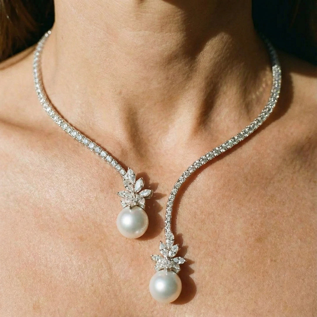 Elegant Sterling Silver Pearl Necklace