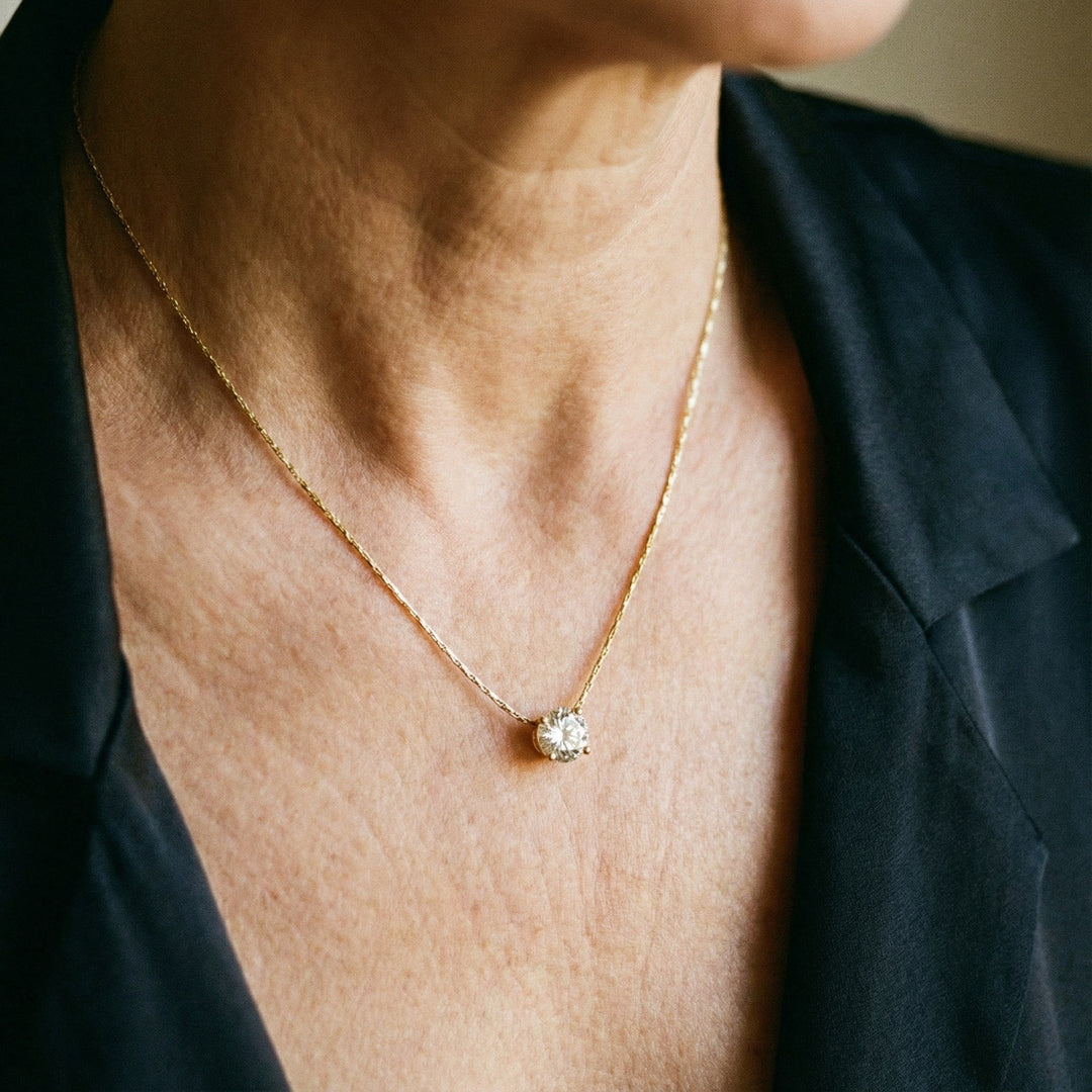 Diamond-Accented Gold Necklace