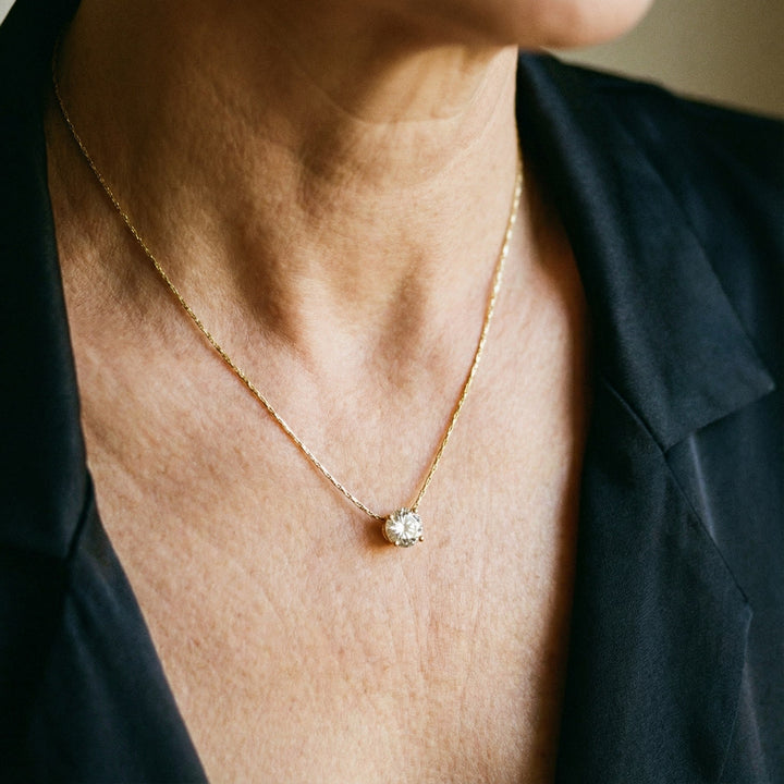 Diamond-Accented Gold Necklace