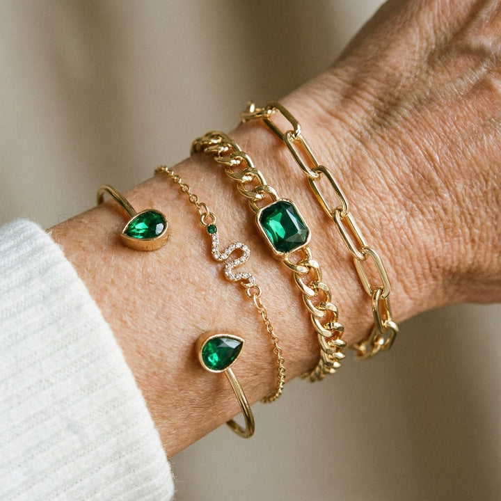 Green Crystal Bracelet Set