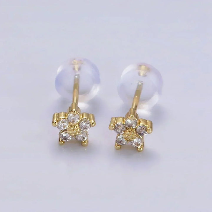 Delicate Floral Button Earrings