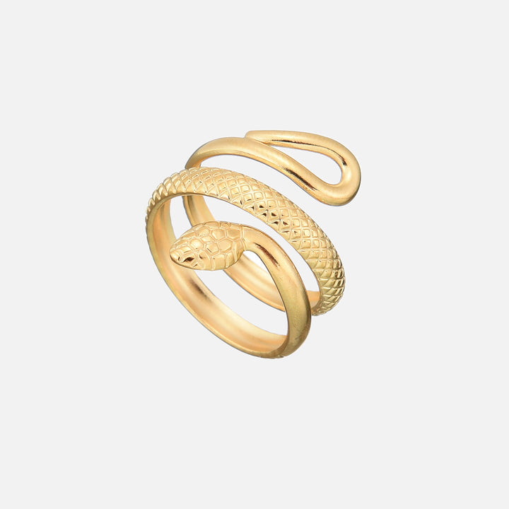 Intricately Designed Adjustable Snake Ring