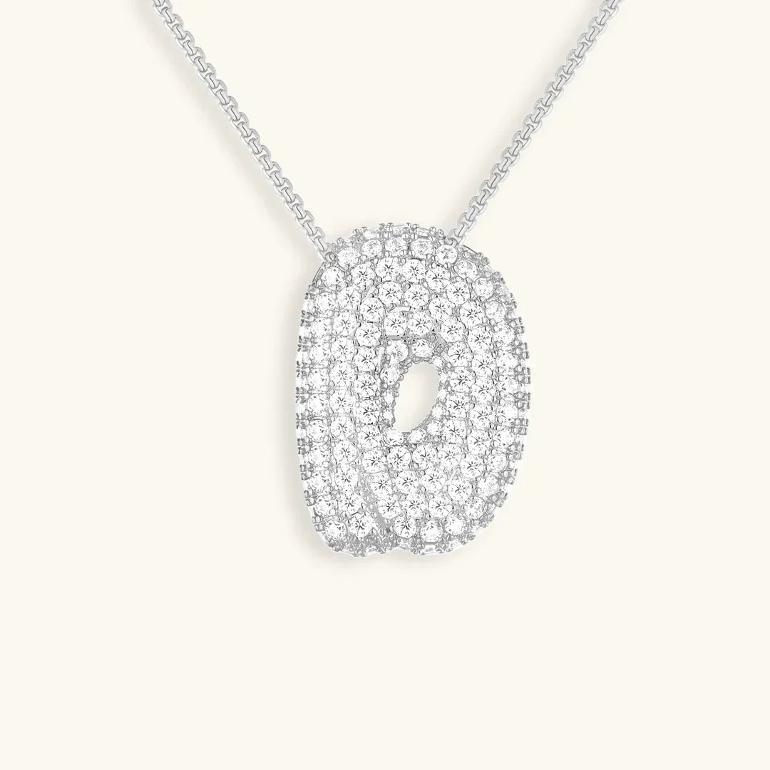 Initial Bubble Diamond Necklace