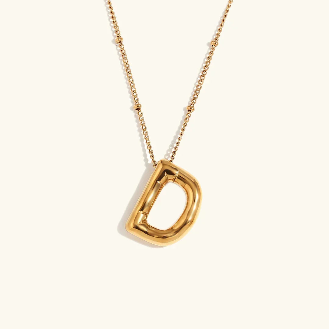 Balloon Initial Gold Necklace