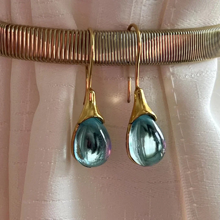 Vibrant Green Round Earrings