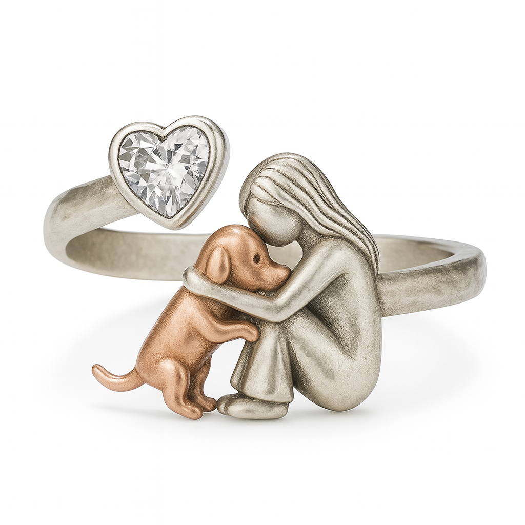 Adjustable Handmade Sterling Silver 925 Heart-Shaped CZ Ring