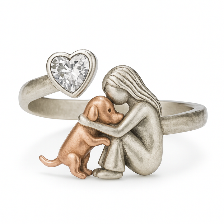 Adjustable Handmade Sterling Silver 925 Heart-Shaped CZ Ring