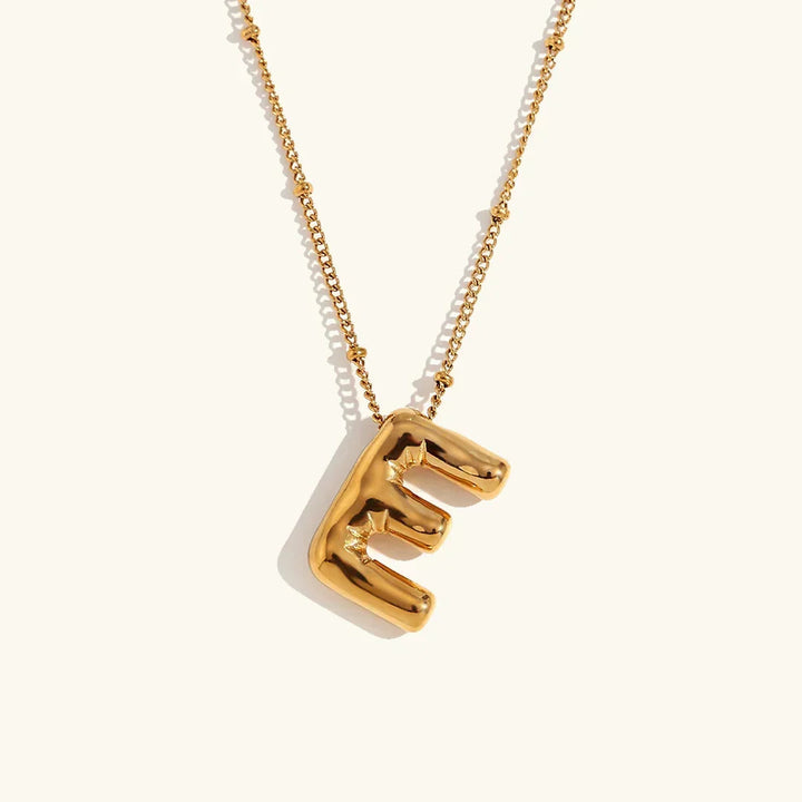 Balloon Initial Gold Necklace